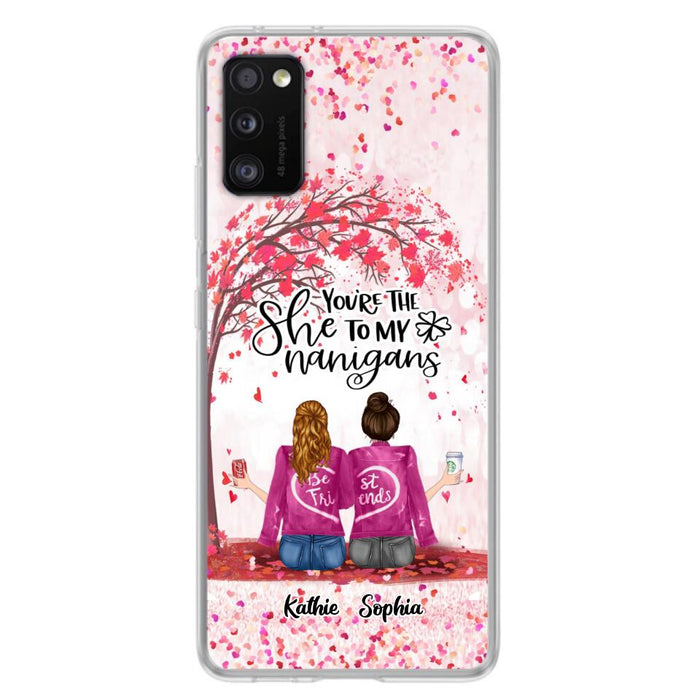 Custom Personalized We Are Best Friends Phone Case - Gift Idea For Friends/ Besties/ Sisters - Upto 5 Girls - You're The She To My Nanigans - Case For iPhone & Samsung