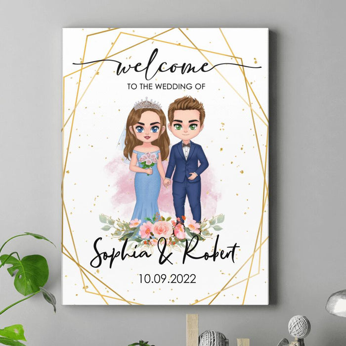 Custom Personalized Decor Gift Wedding Welcome Canvas - Gift Idea For Wedding Anniversary/For Her/For Him