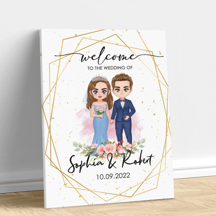 Custom Personalized Decor Gift Wedding Welcome Canvas - Gift Idea For Wedding Anniversary/For Her/For Him