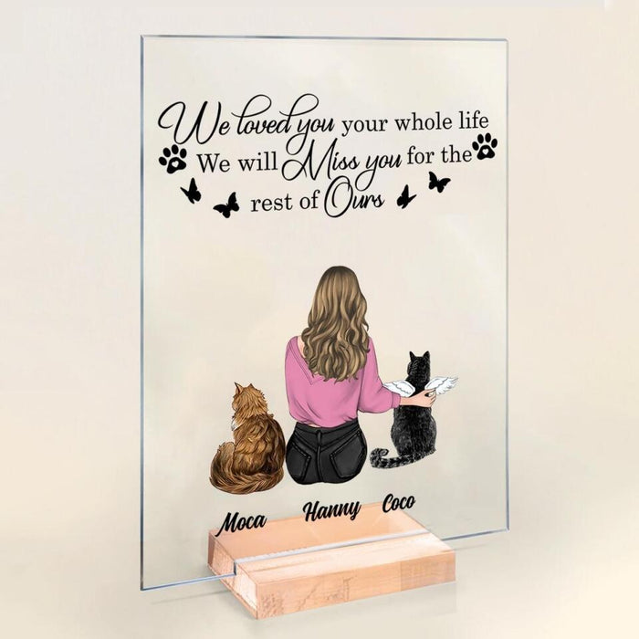 Custom Personalized Memorial Pet Acrylic Plaque - Upto 5 Dogs/Cats - Memorial Gift Idea For Dog/Cat Lover - You Were My Favorite Hello And My Hardest Goodbye