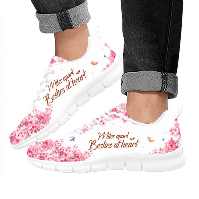 Personalized Best Friends Sneakers - Gift Idea For Best Friends - Miles Apart Besties At Heart