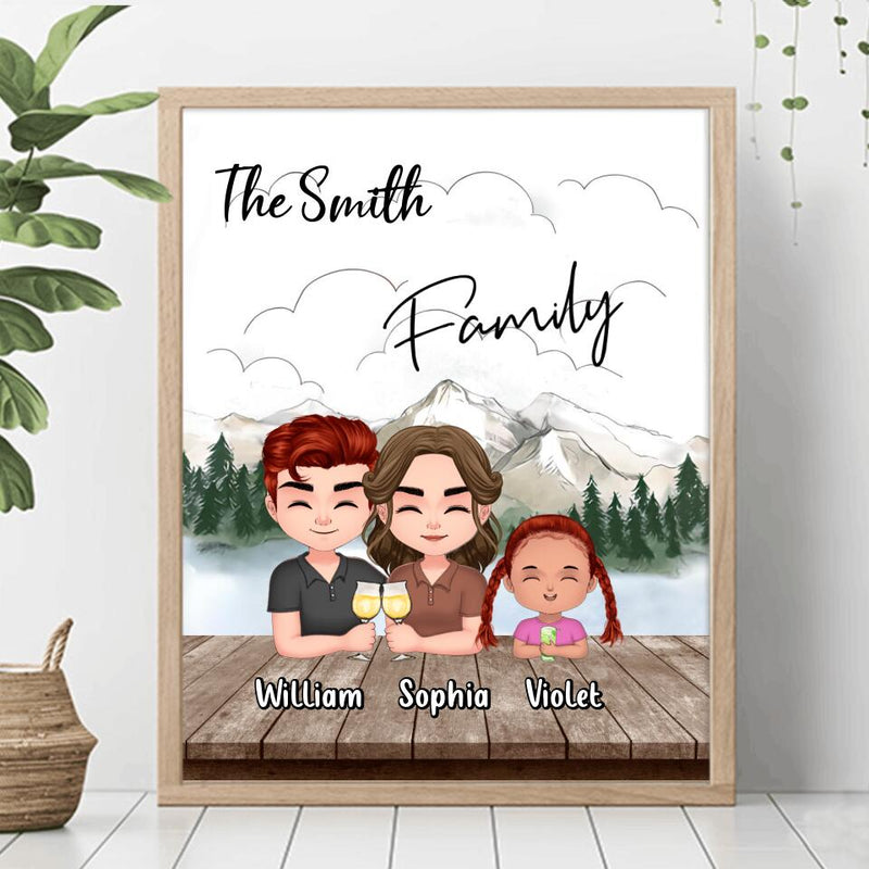 Personalized Family Poster - Up to 4 Adults And 2 Kids - Gift Idea for Father's Day/Mother's Day/Family
