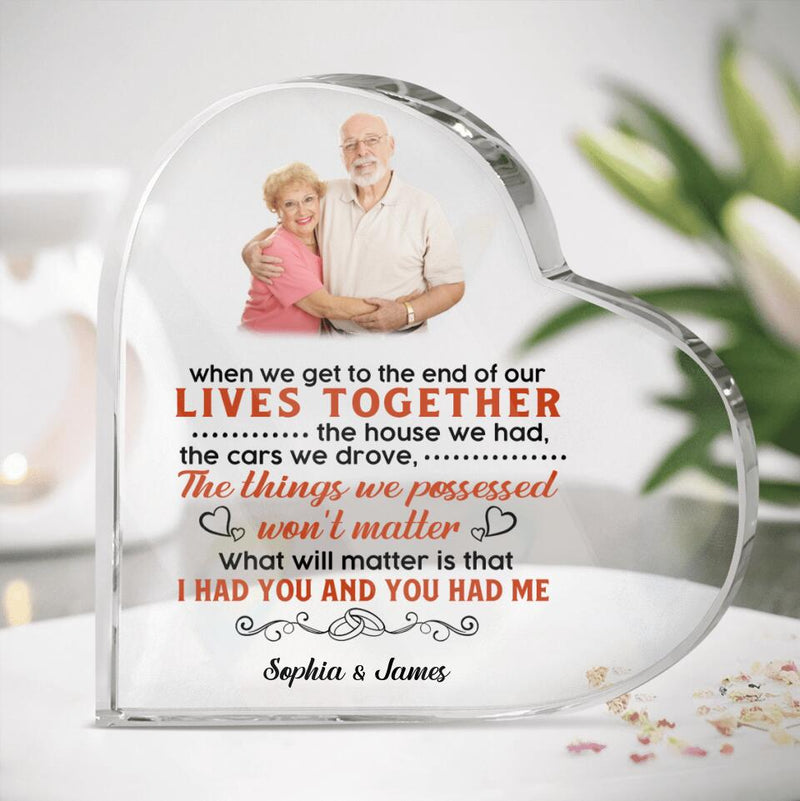 Custom Photo Parents Acrylic Plaque - Gift Idea For Parents - I Married You Because I Can Not Live Without You