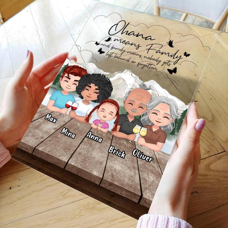 Personalized Family Acrylic Plaque - Up to 4 Adults And 2 Kids - Gift Idea for Father's Day/Mother's Day/Family