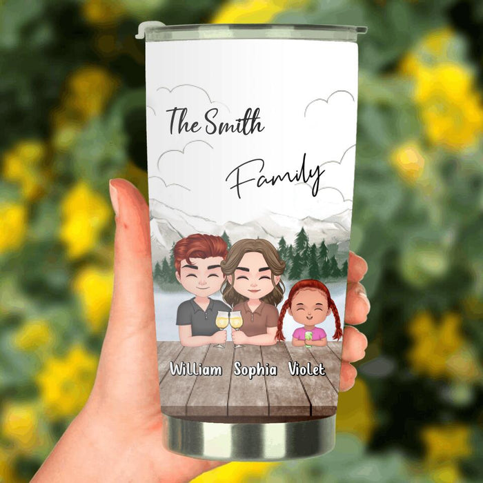 Custom Personalized Family Tumbler - Upto 4 Adults And 2 Kids - Gift Idea for Father's Day/Mother's Day/Family