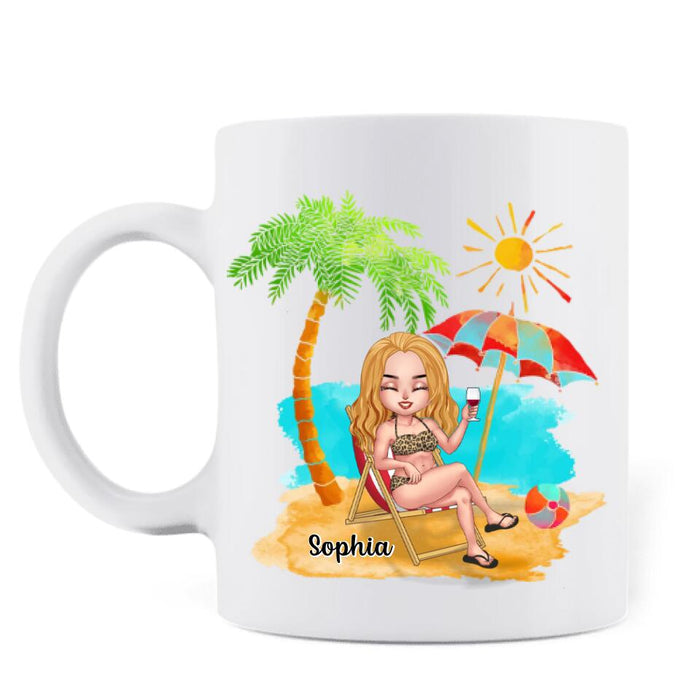 Custom Personalized Bikini Girl Mug - Gift Idea For Friends - Might Be Water Might Be Wine