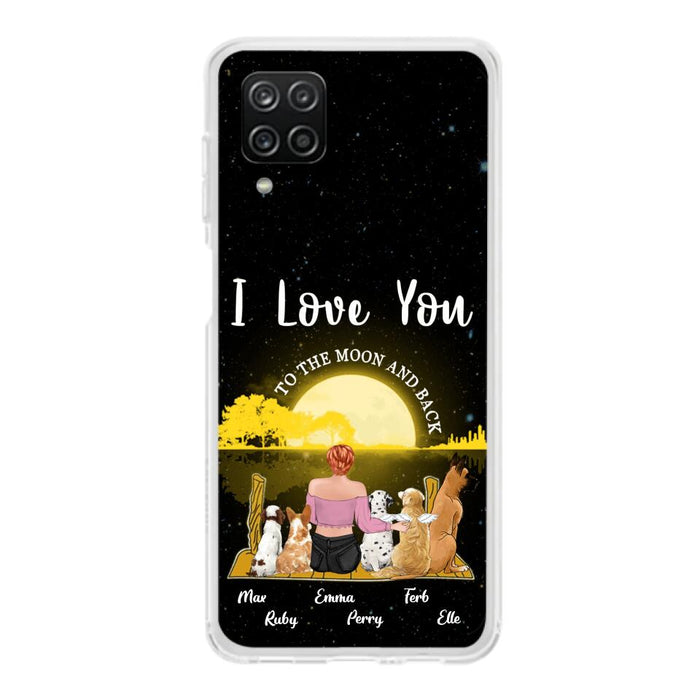 Custom Personalized Girl & Pet Moon Light iPhone & Samsung Case - Gift Idea For Pet Lover with up 5 Pets - I Love You To The Moon and Back