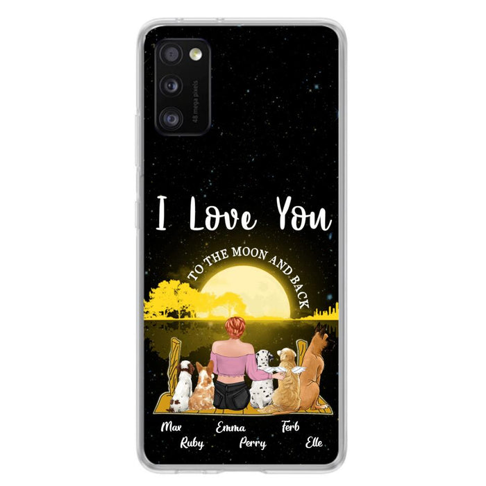 Custom Personalized Girl & Pet Moon Light iPhone & Samsung Case - Gift Idea For Pet Lover with up 5 Pets - I Love You To The Moon and Back