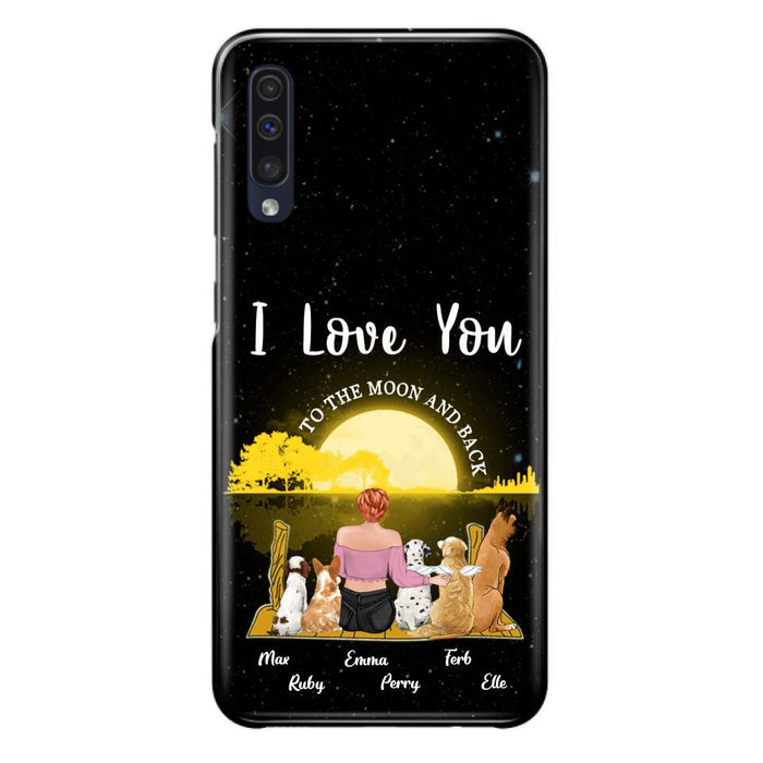 Custom Personalized Girl & Pet Moon Light iPhone & Samsung Case - Gift Idea For Pet Lover with up 5 Pets - I Love You To The Moon and Back