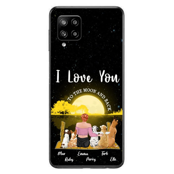 Custom Personalized Girl & Pet Moon Light iPhone & Samsung Case - Gift Idea For Pet Lover with up 5 Pets - I Love You To The Moon and Back