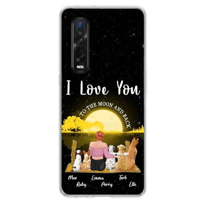 Custom Personalized Girl & Pet Moon Light Xiaomi/Huawei/Oppo Case - Gift Idea For Pet Lover with up 5 Pets - I Love You To The Moon and Back