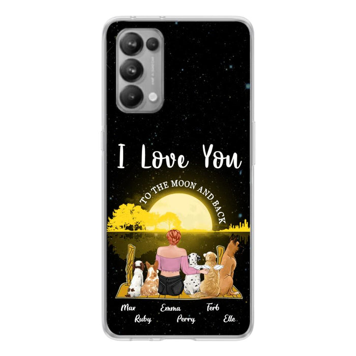 Custom Personalized Girl & Pet Moon Light Xiaomi/Huawei/Oppo Case - Gift Idea For Pet Lover with up 5 Pets - I Love You To The Moon and Back