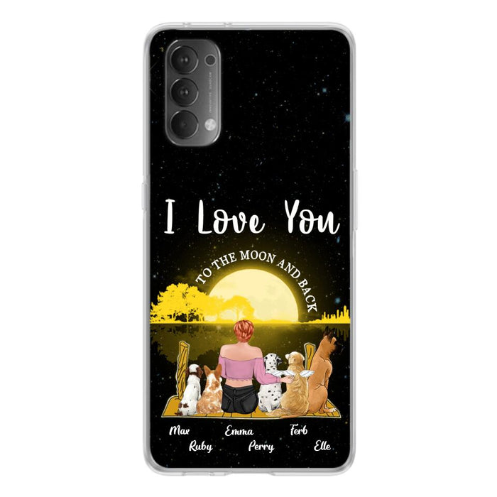 Custom Personalized Girl & Pet Moon Light Xiaomi/Huawei/Oppo Case - Gift Idea For Pet Lover with up 5 Pets - I Love You To The Moon and Back