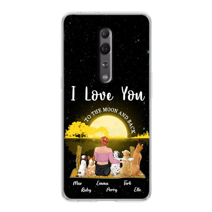 Custom Personalized Girl & Pet Moon Light Xiaomi/Huawei/Oppo Case - Gift Idea For Pet Lover with up 5 Pets - I Love You To The Moon and Back