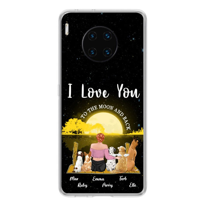 Custom Personalized Girl & Pet Moon Light Xiaomi/Huawei/Oppo Case - Gift Idea For Pet Lover with up 5 Pets - I Love You To The Moon and Back