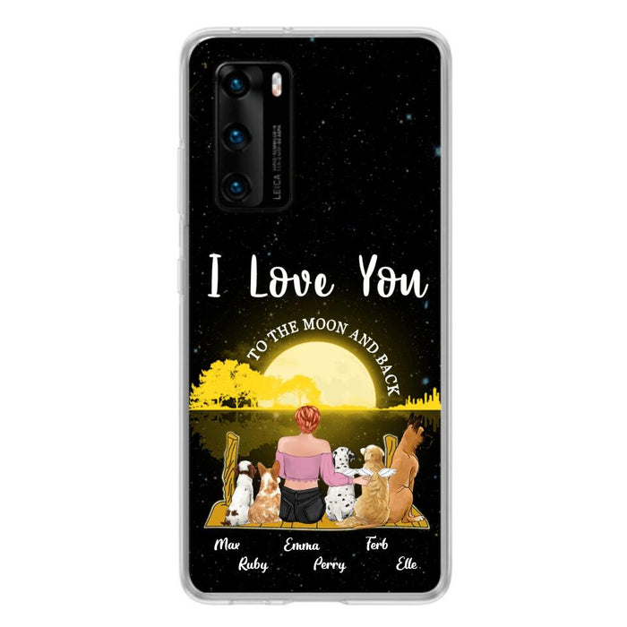 Custom Personalized Girl & Pet Moon Light Xiaomi/Huawei/Oppo Case - Gift Idea For Pet Lover with up 5 Pets - I Love You To The Moon and Back