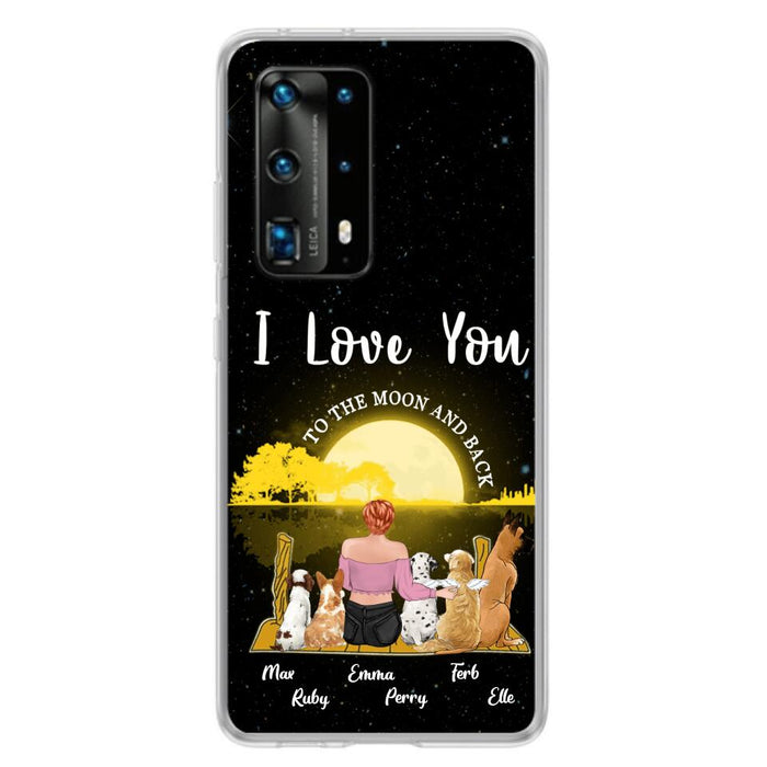 Custom Personalized Girl & Pet Moon Light Xiaomi/Huawei/Oppo Case - Gift Idea For Pet Lover with up 5 Pets - I Love You To The Moon and Back