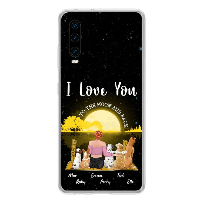 Custom Personalized Girl & Pet Moon Light Xiaomi/Huawei/Oppo Case - Gift Idea For Pet Lover with up 5 Pets - I Love You To The Moon and Back