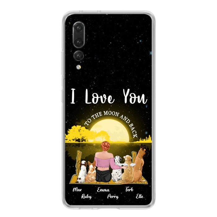 Custom Personalized Girl & Pet Moon Light Xiaomi/Huawei/Oppo Case - Gift Idea For Pet Lover with up 5 Pets - I Love You To The Moon and Back