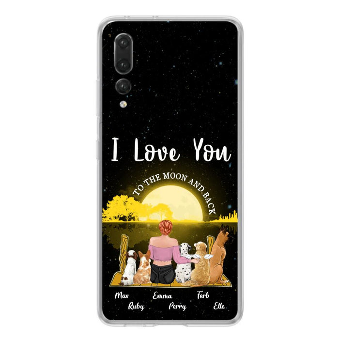 Custom Personalized Girl & Pet Moon Light Xiaomi/Huawei/Oppo Case - Gift Idea For Pet Lover with up 5 Pets - I Love You To The Moon and Back