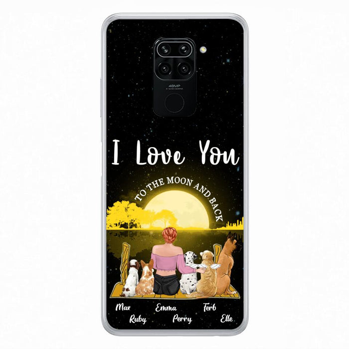 Custom Personalized Girl & Pet Moon Light Xiaomi/Huawei/Oppo Case - Gift Idea For Pet Lover with up 5 Pets - I Love You To The Moon and Back