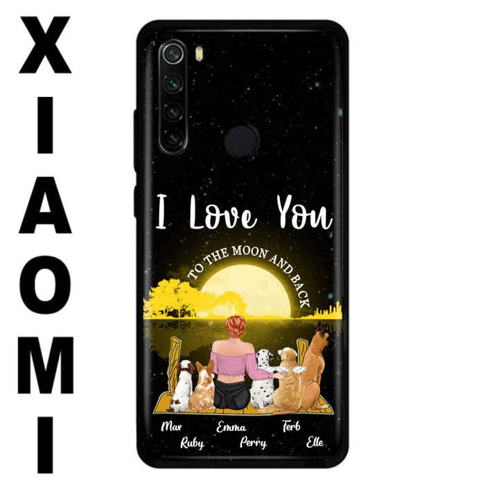 Custom Personalized Girl & Pet Moon Light Xiaomi/Huawei/Oppo Case - Gift Idea For Pet Lover with up 5 Pets - I Love You To The Moon and Back