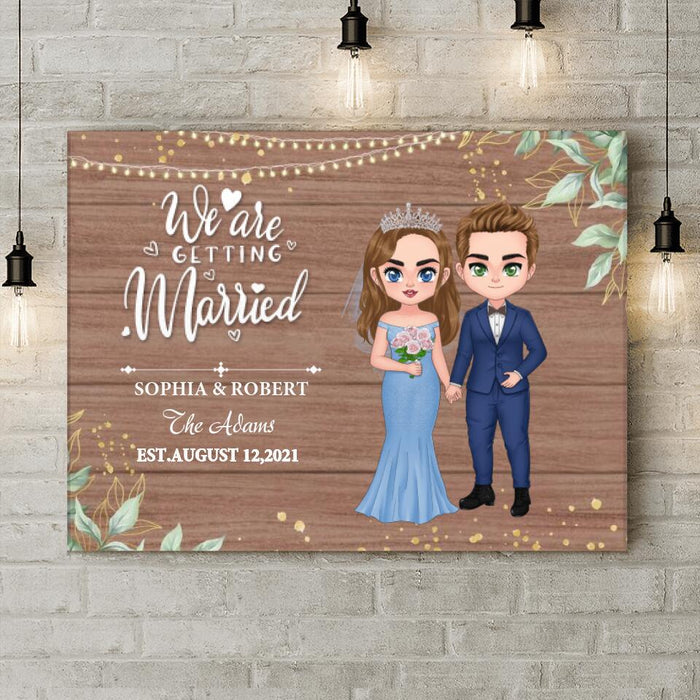 Custom Personalized Chibi Couple Wedding Canvas  - Gift Idea For Wedding/ Anniversary Gift - We Are Getting Married