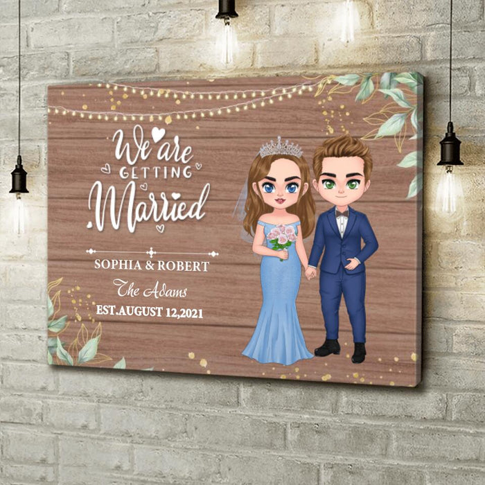 Custom Personalized Chibi Couple Wedding Canvas  - Gift Idea For Wedding/ Anniversary Gift - We Are Getting Married