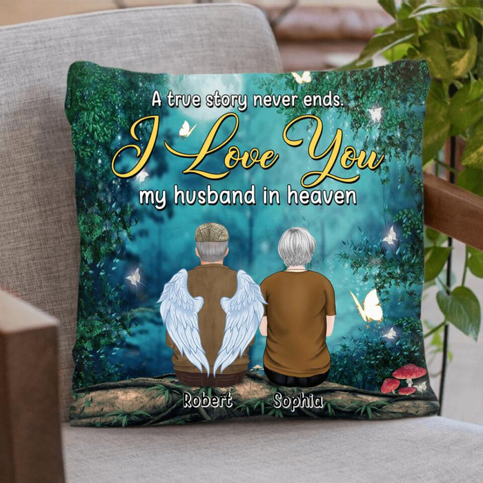 Custom Personalized Memorial Pillow Cover - Memorial Gift Idea for Loss of Husband - My Husband In Heaven