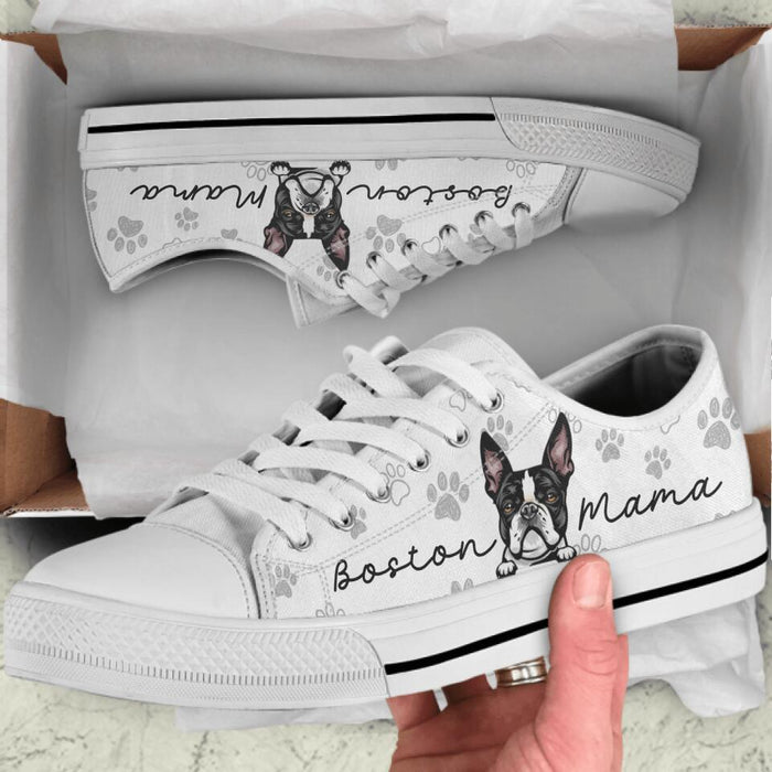 Custom Personalized Front Dog Low Top Sneakers - Gift Idea For Dog Mom/ Dog Dad