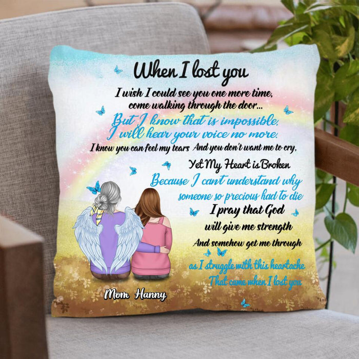 Custom Personalized Memorial Pillow Cover - Memorial Gift Idea - When I Lost You