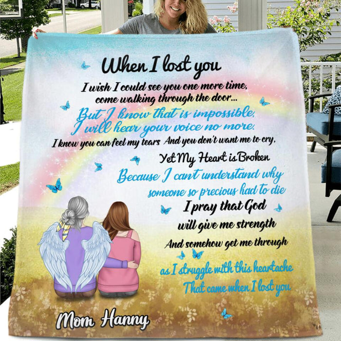 Custom Personalized Memorial Single Layer Fleece/ Quilt - Memorial Gift Idea - When I Lost You