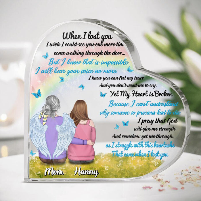 Custom Personalized Memorial Crystal Heart - Memorial Gift Idea - When I Lost You