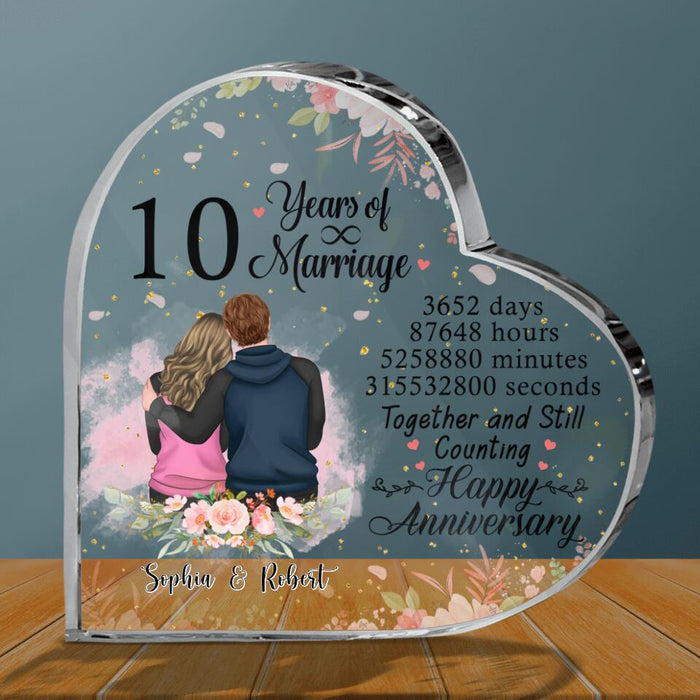 Custom Personalized Anniversary For Couple Crystal Heart - Gift For Couple/Anniversary - Together And Still Counting Happy Anniversary