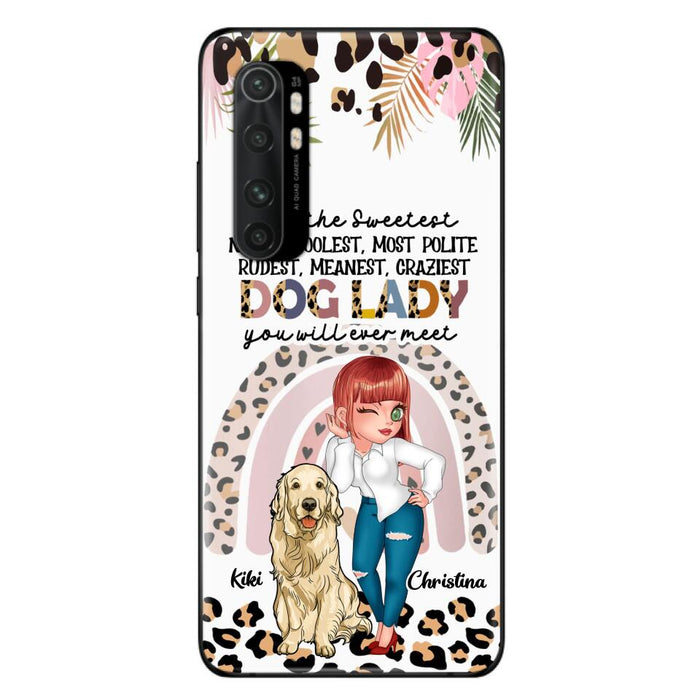 Custom Personalized Dog Mom Chibi Phone Case- Up to 4 Dogs - Gift For Dog Lover - I Am The Craziest Dog Mom - Case For Xiaomi, Oppo And Huawei