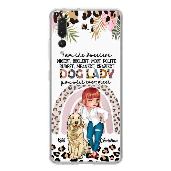 Custom Personalized Dog Mom Chibi Phone Case- Up to 4 Dogs - Gift For Dog Lover - I Am The Craziest Dog Mom - Case For Xiaomi, Oppo And Huawei