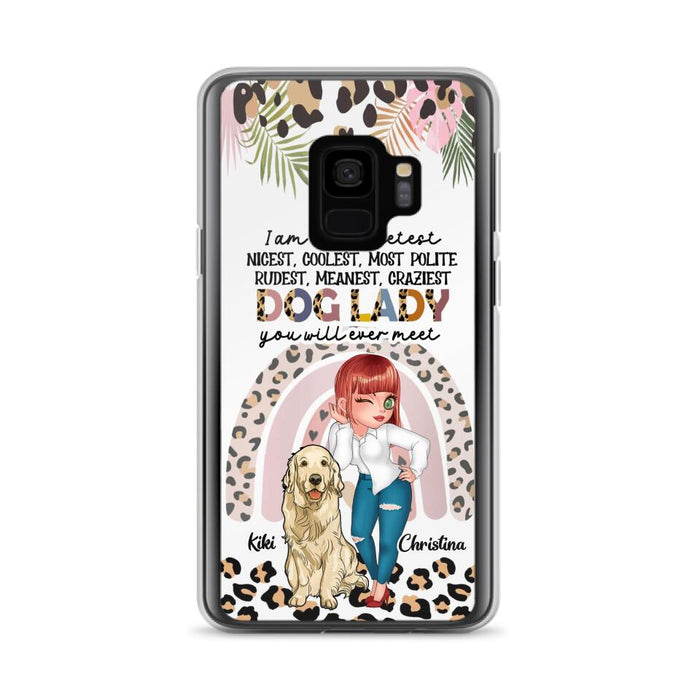 Custom Personalized Dog Mom Chibi Phone Case- Up to 4 Dogs - Gift For Dog Lover - I Am The Craziest Dog Mom - Case For iPhone & Samsung