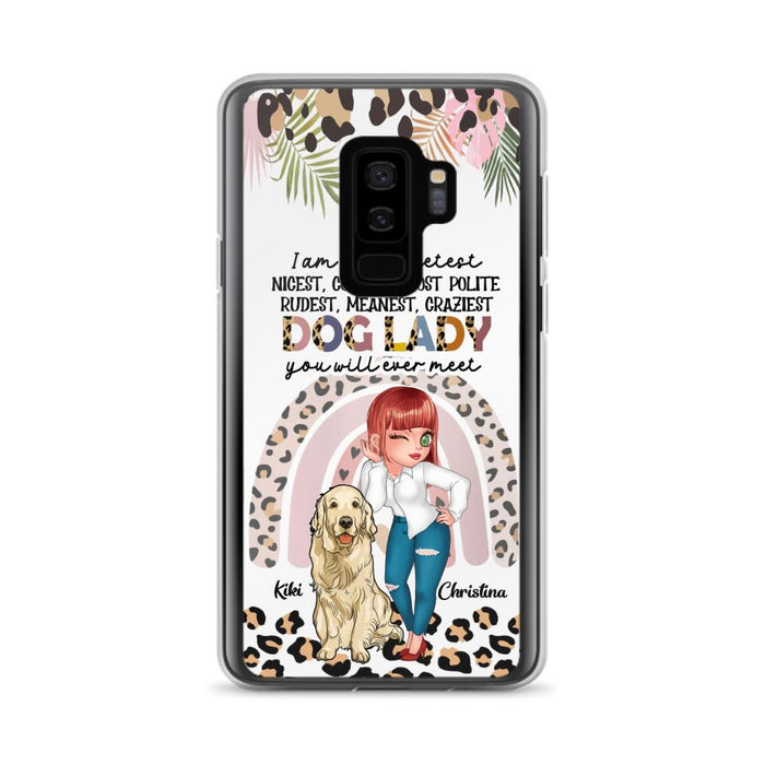 Custom Personalized Dog Mom Chibi Phone Case- Up to 4 Dogs - Gift For Dog Lover - I Am The Craziest Dog Mom - Case For iPhone & Samsung