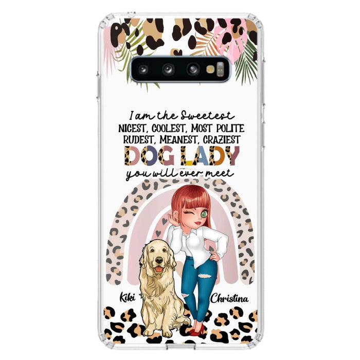 Custom Personalized Dog Mom Chibi Phone Case- Up to 4 Dogs - Gift For Dog Lover - I Am The Craziest Dog Mom - Case For iPhone & Samsung