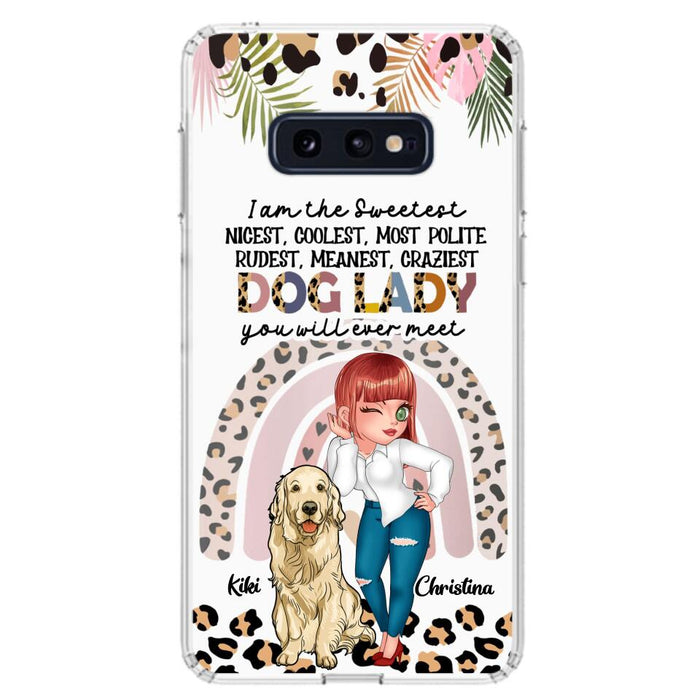 Custom Personalized Dog Mom Chibi Phone Case- Up to 4 Dogs - Gift For Dog Lover - I Am The Craziest Dog Mom - Case For iPhone & Samsung