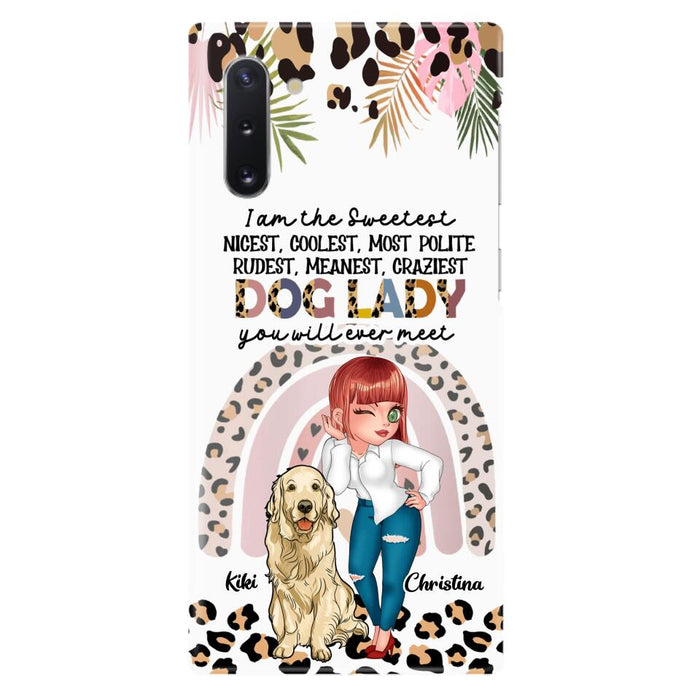 Custom Personalized Dog Mom Chibi Phone Case- Up to 4 Dogs - Gift For Dog Lover - I Am The Craziest Dog Mom - Case For iPhone & Samsung