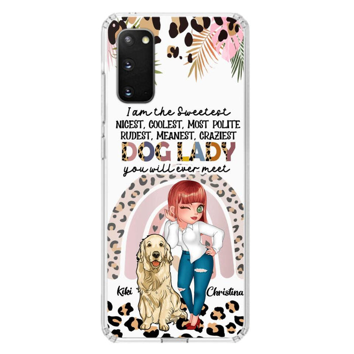 Custom Personalized Dog Mom Chibi Phone Case- Up to 4 Dogs - Gift For Dog Lover - I Am The Craziest Dog Mom - Case For iPhone & Samsung