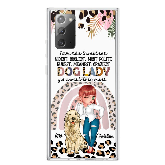 Custom Personalized Dog Mom Chibi Phone Case- Up to 4 Dogs - Gift For Dog Lover - I Am The Craziest Dog Mom - Case For iPhone & Samsung