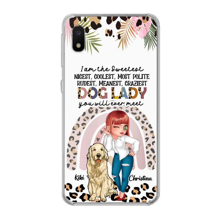 Custom Personalized Dog Mom Chibi Phone Case- Up to 4 Dogs - Gift For Dog Lover - I Am The Craziest Dog Mom - Case For iPhone & Samsung