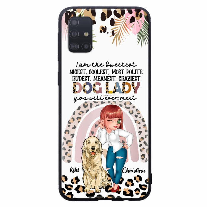 Custom Personalized Dog Mom Chibi Phone Case- Up to 4 Dogs - Gift For Dog Lover - I Am The Craziest Dog Mom - Case For iPhone & Samsung