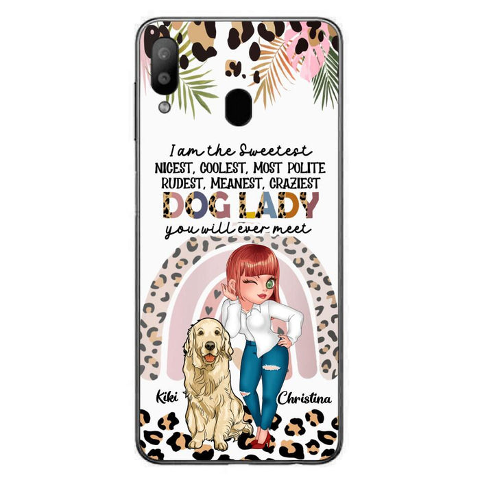 Custom Personalized Dog Mom Chibi Phone Case- Up to 4 Dogs - Gift For Dog Lover - I Am The Craziest Dog Mom - Case For iPhone & Samsung