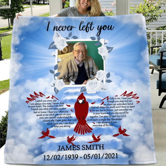 Custom Personalized Memorial Photo Quilt/Fleece Blanket - Memorial Gift Idea For Family - I Never Left You