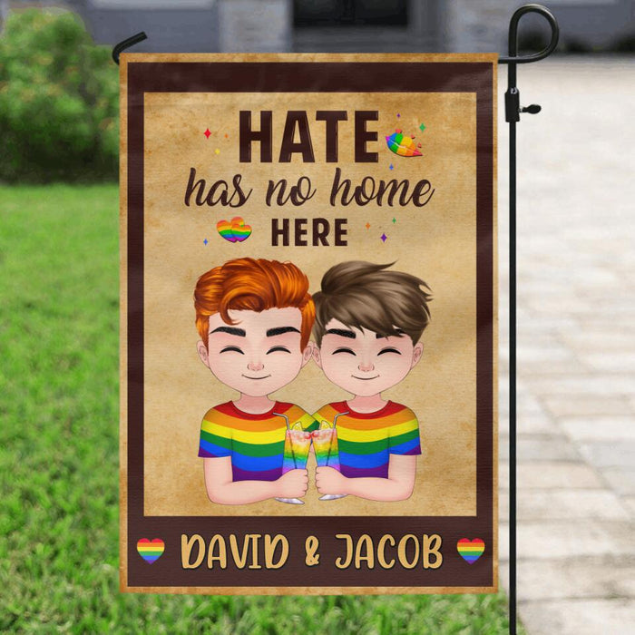 Custom Personalized LGBT Flag Sign - Gift Idea For LGBT - Hate Has No Home Here