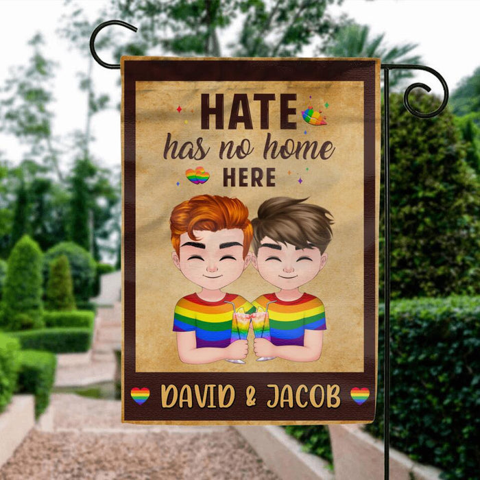 Custom Personalized LGBT Flag Sign - Gift Idea For LGBT - Hate Has No Home Here