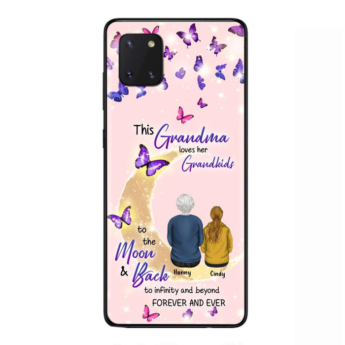 Custom Personalized Grandma Phone Case - Up to 4 Kids - This Grandma Loves Her Grandkids To The Moon And Back